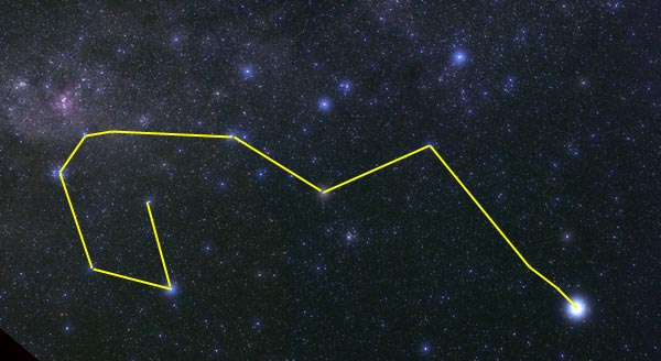 Carina Constellation with constellation lines