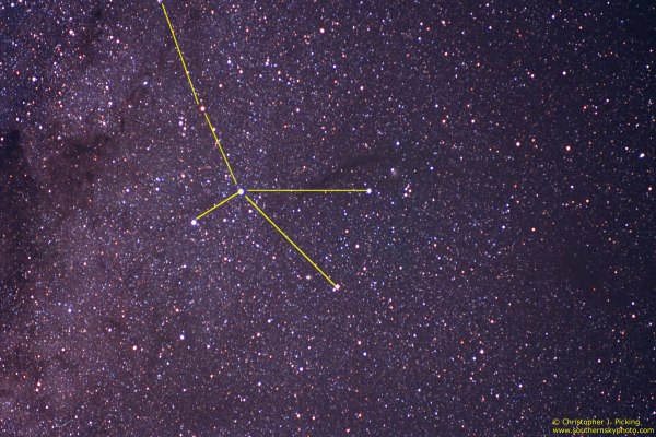 Musca Constellation with constellation lines