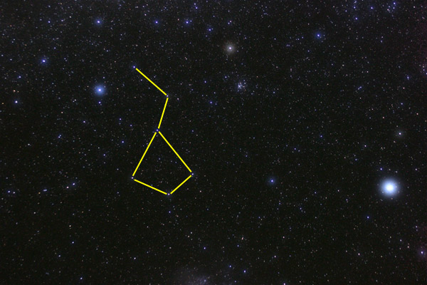 Volans Constellation with constellation lines